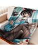 Anime Character Fleece Blanket Blue Archive Design - Flannel Plush Throw Lightweight Comfortable for Home Travel