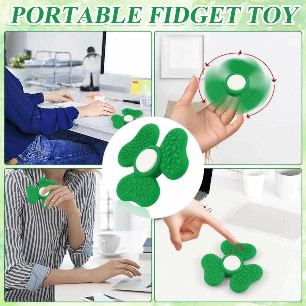 Silicone Soft Worry Stone Fidget Toy Clover Textured Textured Worry Rocks  School
