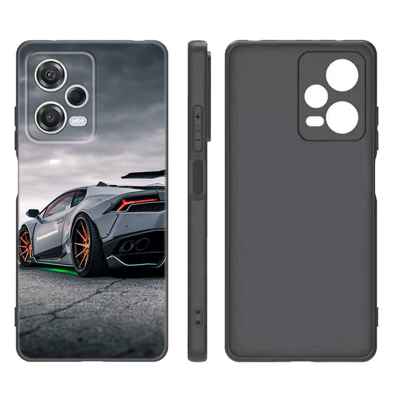 Sports Cool Car Black Silicone Phone Case For Xiaomi Redmi Note 9 10 11 11S 11T 12 13 Pro 5G Plus 9S 10S 12S