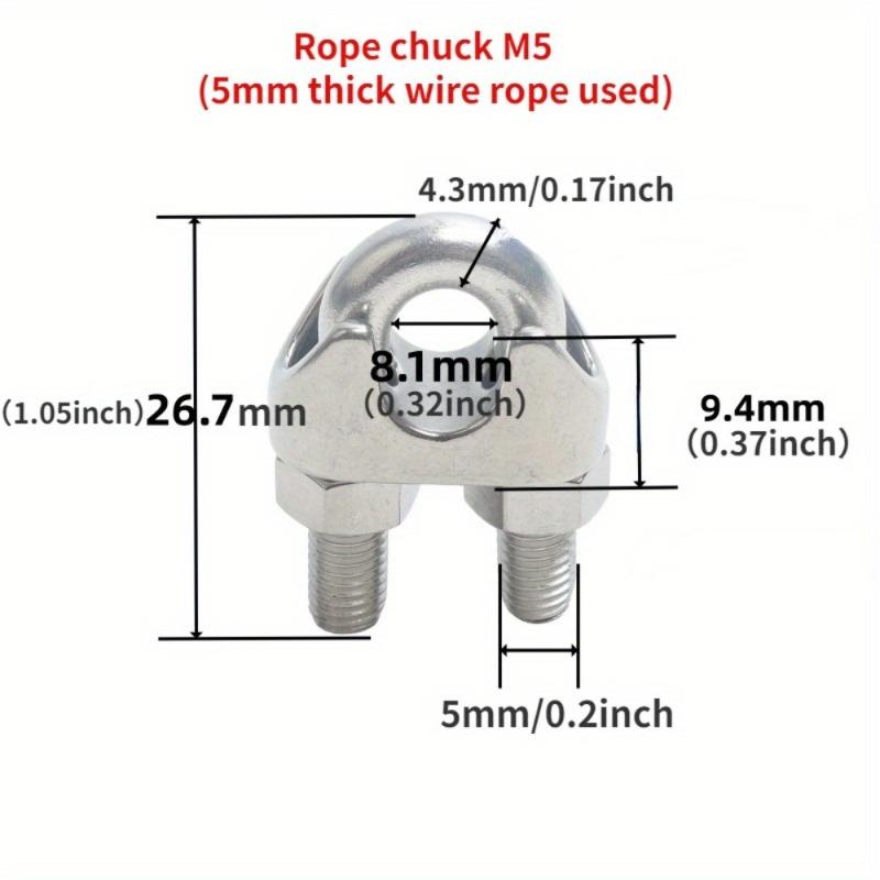 

10 шт. 304 нержавеющая сталь тросовый зажим U-образный зажим замок крепит прочный двойной зажим нержавеющая сталь зажим 10pcs-M5 серебряный