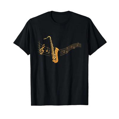 Saxophone T Shirt Vintage Top For Everyday Wear Casual Soft Stylish Graphic Comfortable Stretched Streetwear Slightly