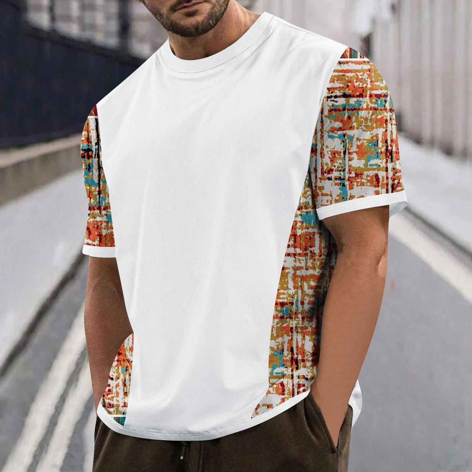 

Мужская футболка Футболки с графическим текстом Pool3D печать Уличная повседневная одежда с короткими рукавами и принтом Базовая одежда XL белый