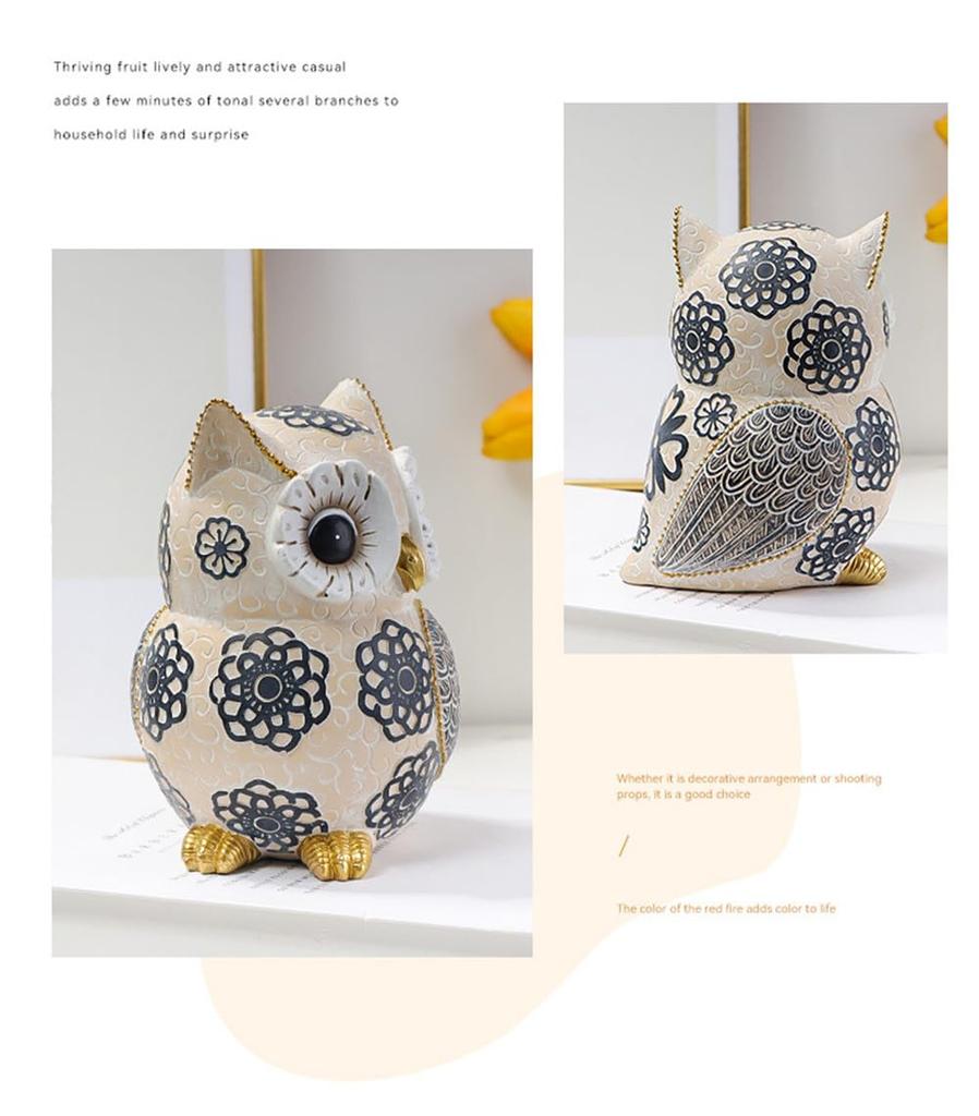 Owl Figurine, Garden Object, Feng Shui, Good Luck, Lucky Charm, Cute Owl Decor, Energetic Owl, Gift (Set of 1)