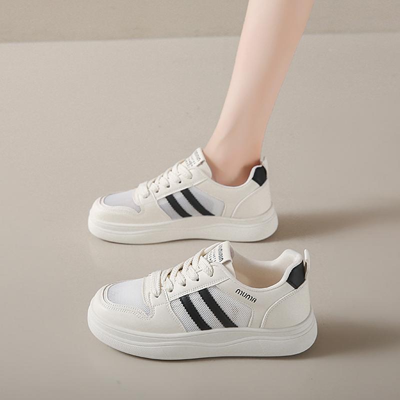 

CRLAYDK Classic Women s Sneakers Casual Trendy Skateboard Walking Mesh Trainer Shoes Ladies White Running Lace Up Tennis 35