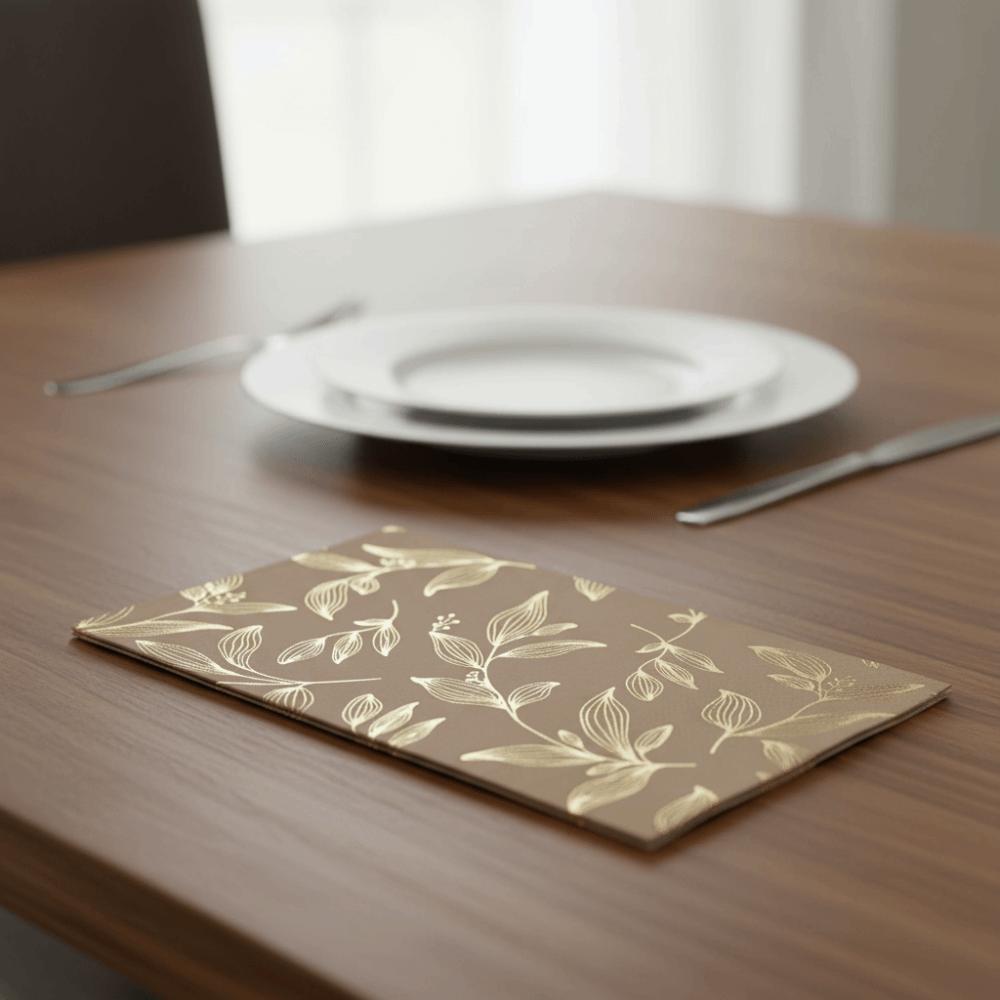 40Pcs Coffee Leaf Gold-embossed Disposable Napkin Hot Foil Stamped Party Napkin  Wedding