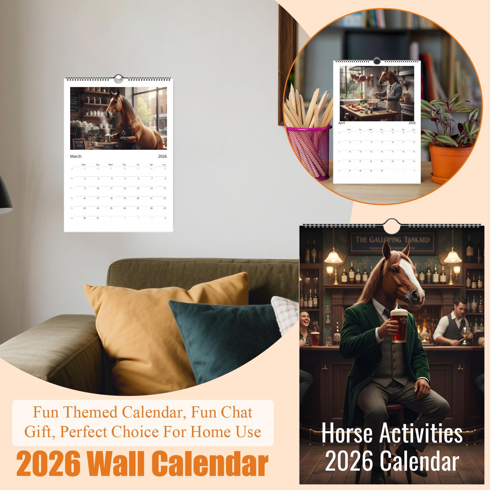 

Настінний календар на 2026 рік, Календар на веселу тематику, Веселий подарунок для спілкування, Ідеальний вибір для домашнього використання. One Size