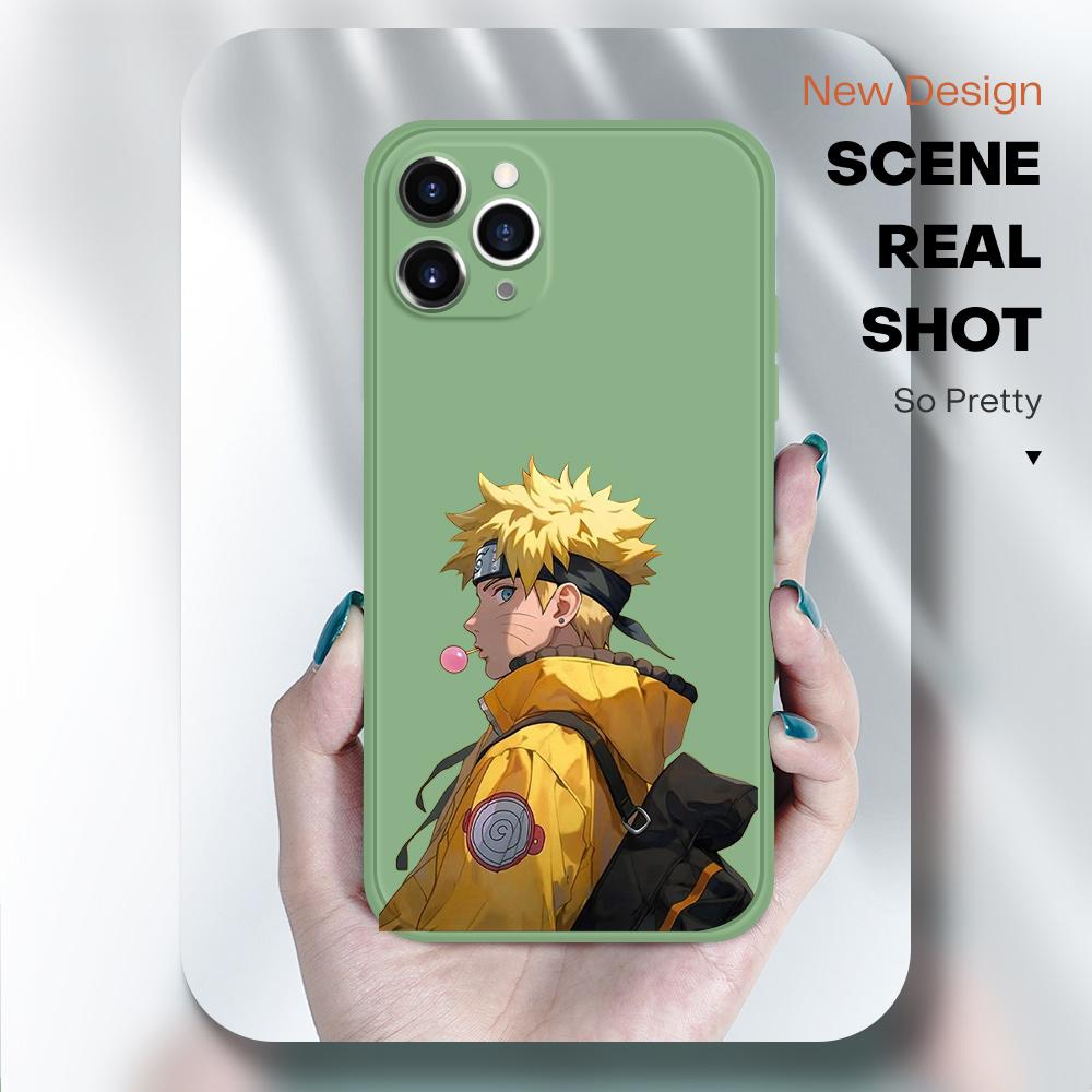 Popular Japanese Anime Phone Case for iPhone 15 14 13 12 11 Samsung Galaxy S23 S22 A52 A52S Soft Full Protection Square Liquid Silicone Cover Cases