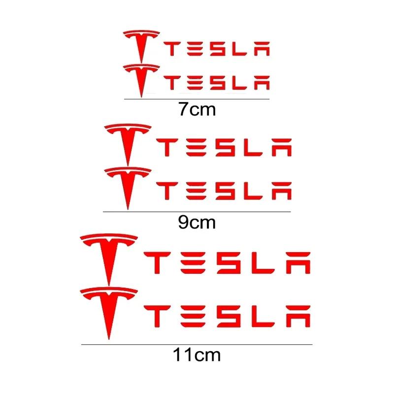 

Car Sticker Tesla 6PCS For Tesla Model 3 Y S X Roadster Modified Vinyl Car Wheel Caliper Stickers Auto Brake Decals Tire Decorat червоний