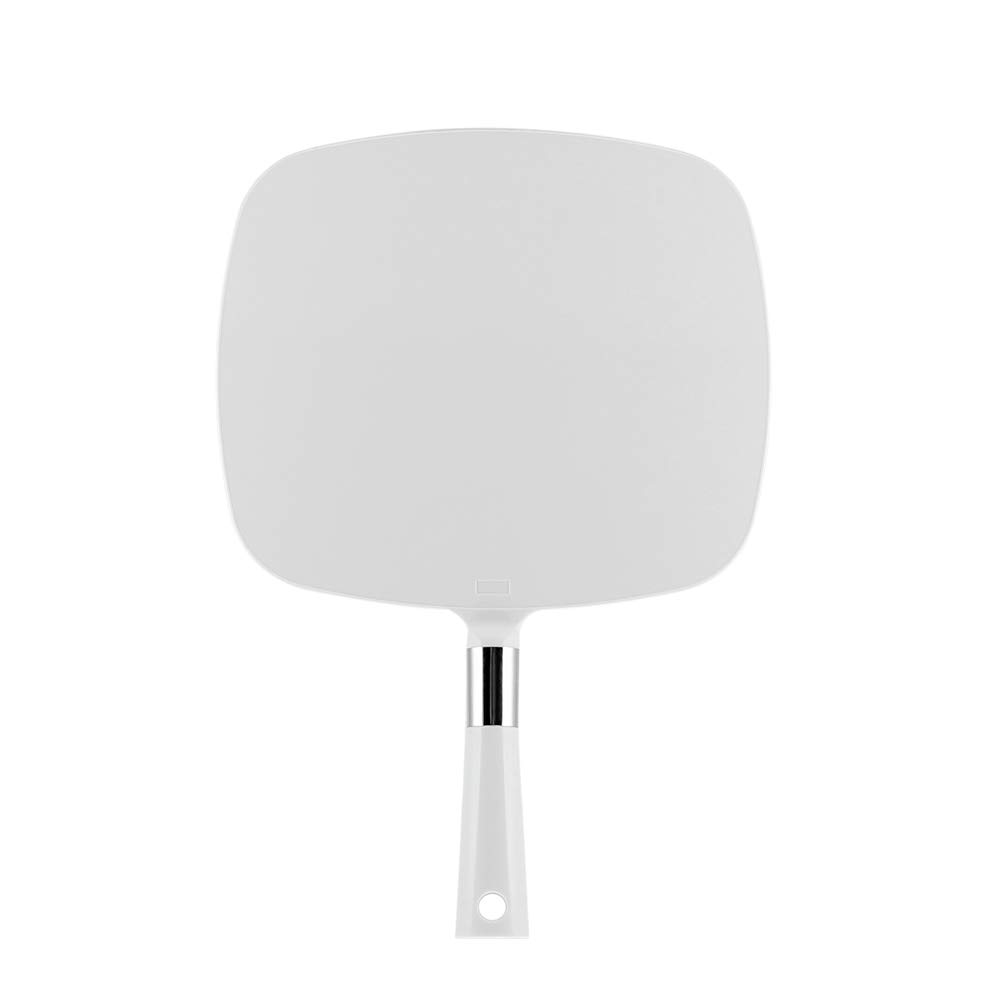 Snowflake Large Hand Mirror with Handle, Hairdresser Mirror (White)