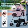 Foldable Pet Stroller Lightweight Cat Dog Carrier Travel Cart Breathable Dog Basket Portable Puppy Pushchair for Outdoor Walking