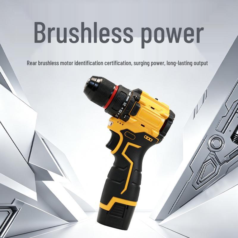 16.8V Brushless Cordless Hand Drill & Screwdriver with Dual-Speed Lithium Battery