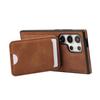 For Samsung Galaxy S24 Ultra Case Card Holder Kickstand Leather + TPU Phone Cover with Shoulder Strap