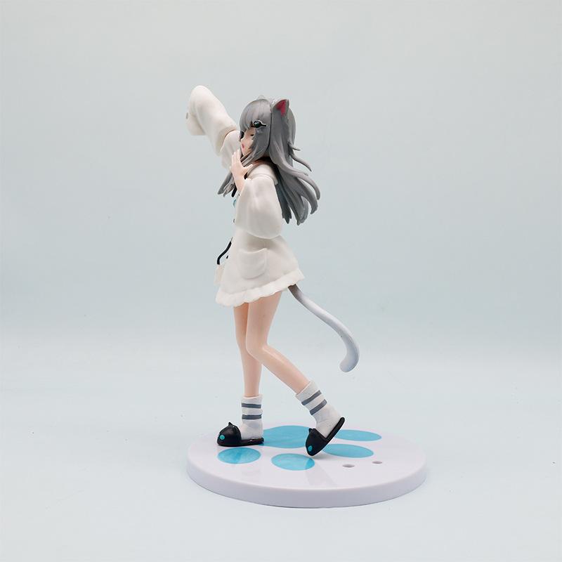 21cm Anime Figurenständer Katzenmädchen Modell Spielzeug PVC Kawayi Mädchen Actionfiguren PVC Sammlung Schreibtischdekoration Geschenke