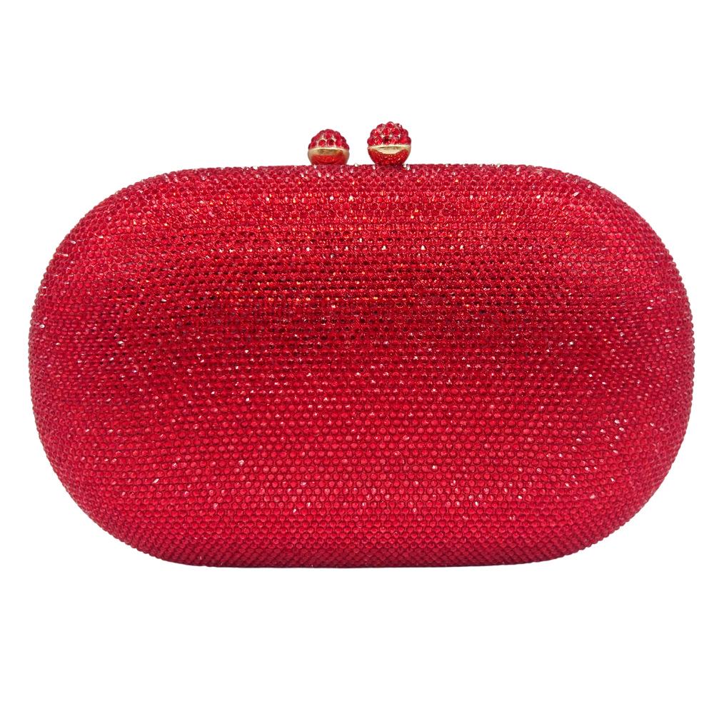 Op Voorraad Strass Avondtasje: Effen Avondtas met Diamanten