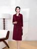 Elegant Winter Plus-Size Mid-Length Faux Two-Piece Dress for Mother-in-Law's Wedding Banquet 2025