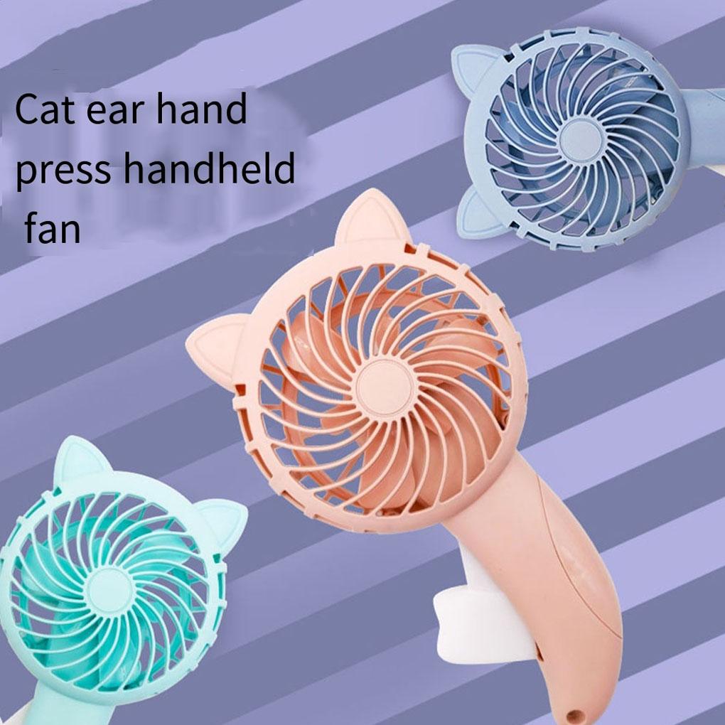 Hand Pressure Fan Without Battery Cooling Cartoon Summer Mini Fans Small Manual Household Children Kids 3 Colors