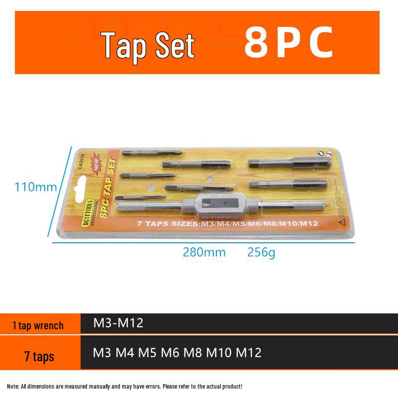 Metric & Imperial Tap and Die Set with Hand Reamer & Tap Holder – Comprehensive Threading Tool Kit.