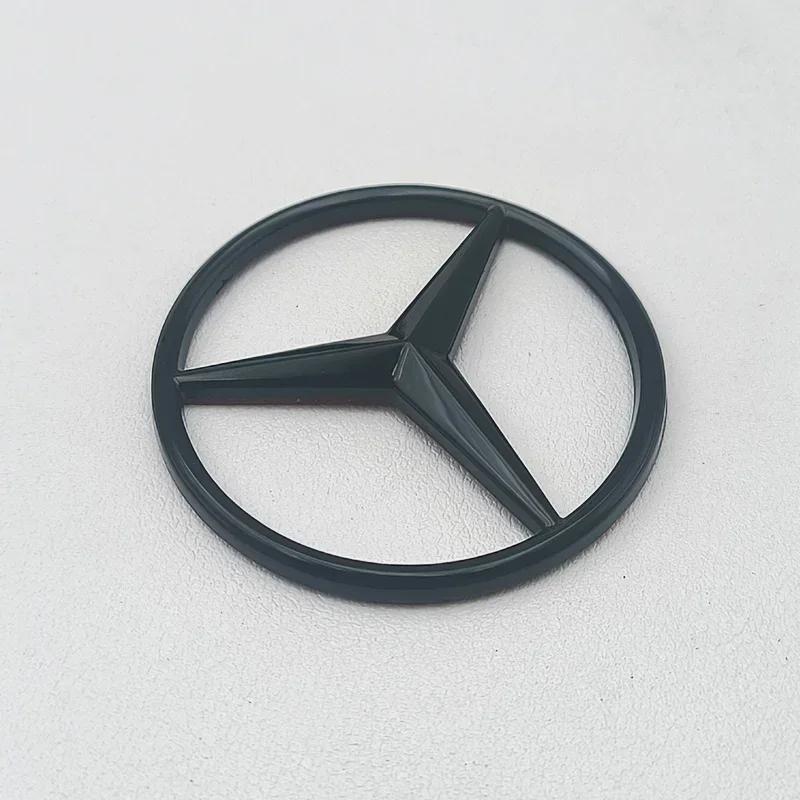 2025 Hot 52mm 58mm ABS Chrome Black Star Logo Mercedes Steering Wheel Logo Sticker For Mercedes Benz C E S Class W253 Emblem Acc
