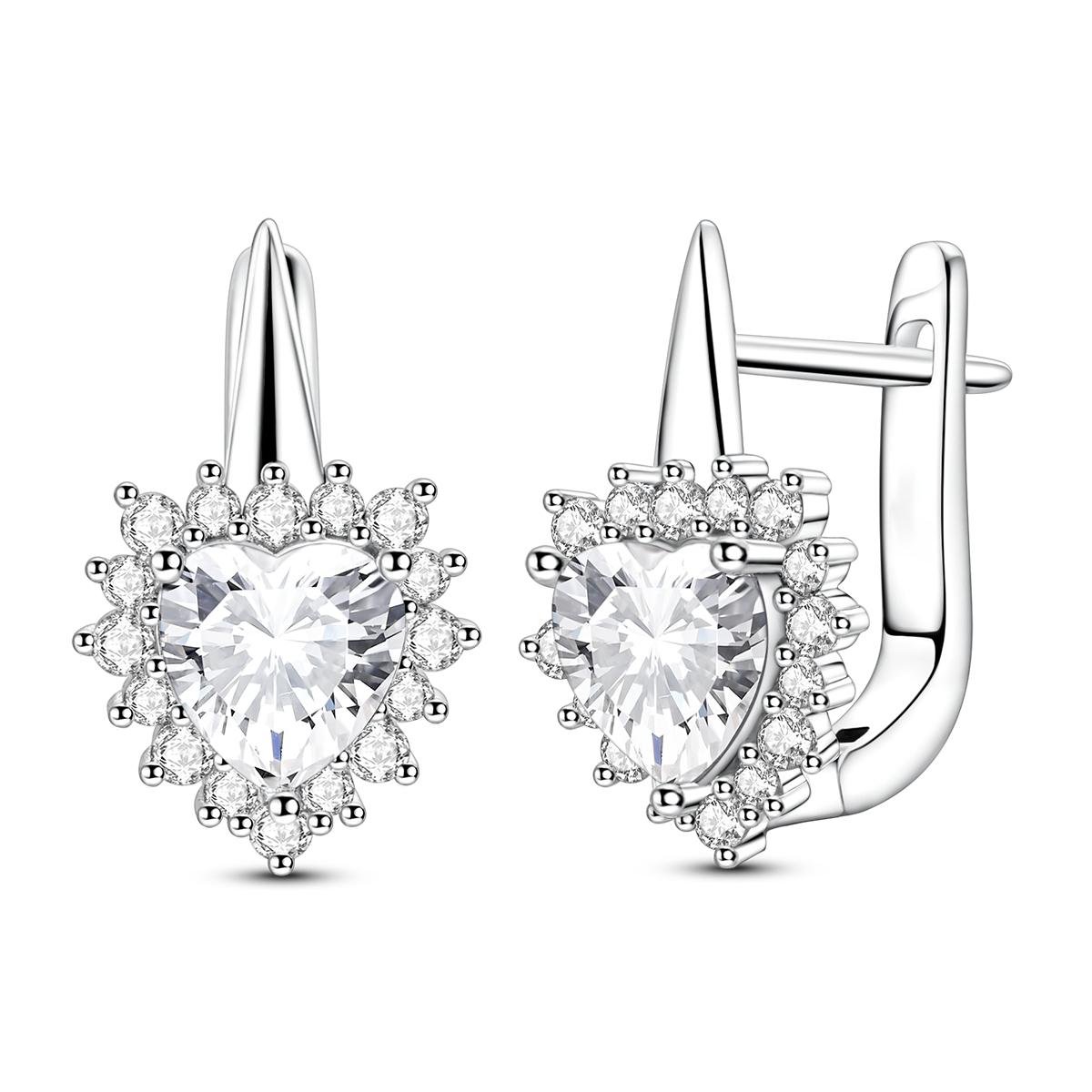 

Hot Sale Silver 925 Hoop Earring For Woman Geometry Heart Feather Cat Pendientes Fashion Jewelry