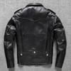 Top Layer Cowhide Genuine Leather Leather Jacket Men Motorcycle Leather Jacket Slim Leather Jacket Lapel Fashion Youth Jacket