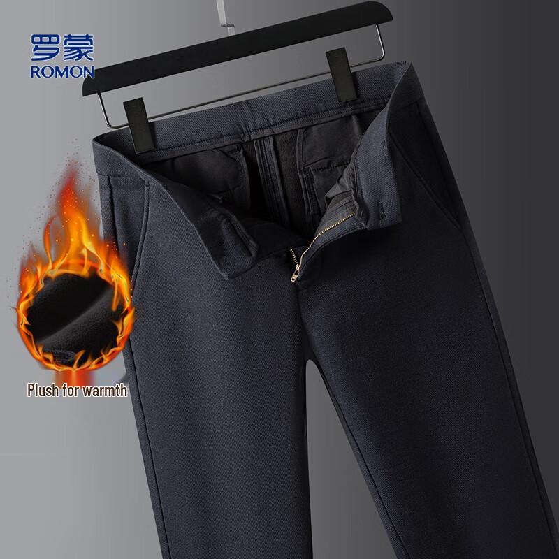 ROMON Men's Wool Blend Fleece Lined Casual Pants