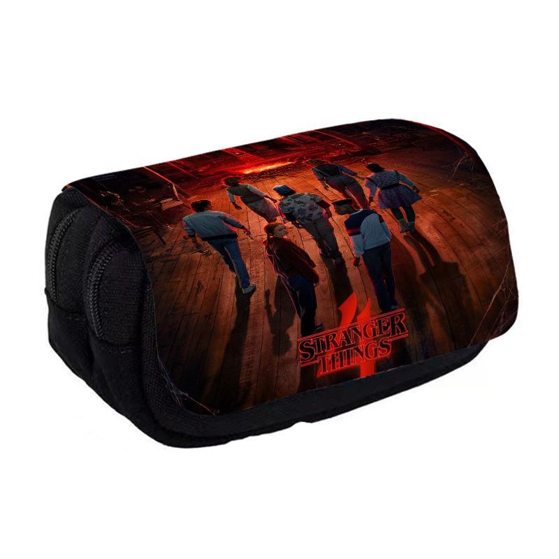 Stranger Things Pencil Case, Student Double Flip Stationery Stranger Things 4 Compartment pencil case