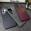 Retro Crazy Horse Leather Magsafe Phone Case for Samsung Galaxy S23 S24 S25 Ultra Simple Leather Texture Magnetic Phone Case