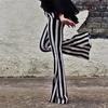 Women's Fashion Stripe Flare Pants With Pockets Casual Pants Yoga Dance Pants