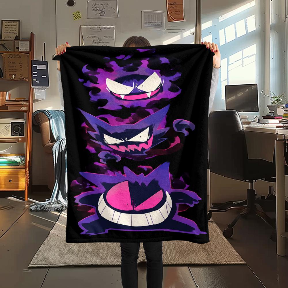 Gengar Print Flannel Blanket,High quality Comfortable for All Seasons,Home Decor,Warmth and Comfort,Perfect for Christmas Gifts