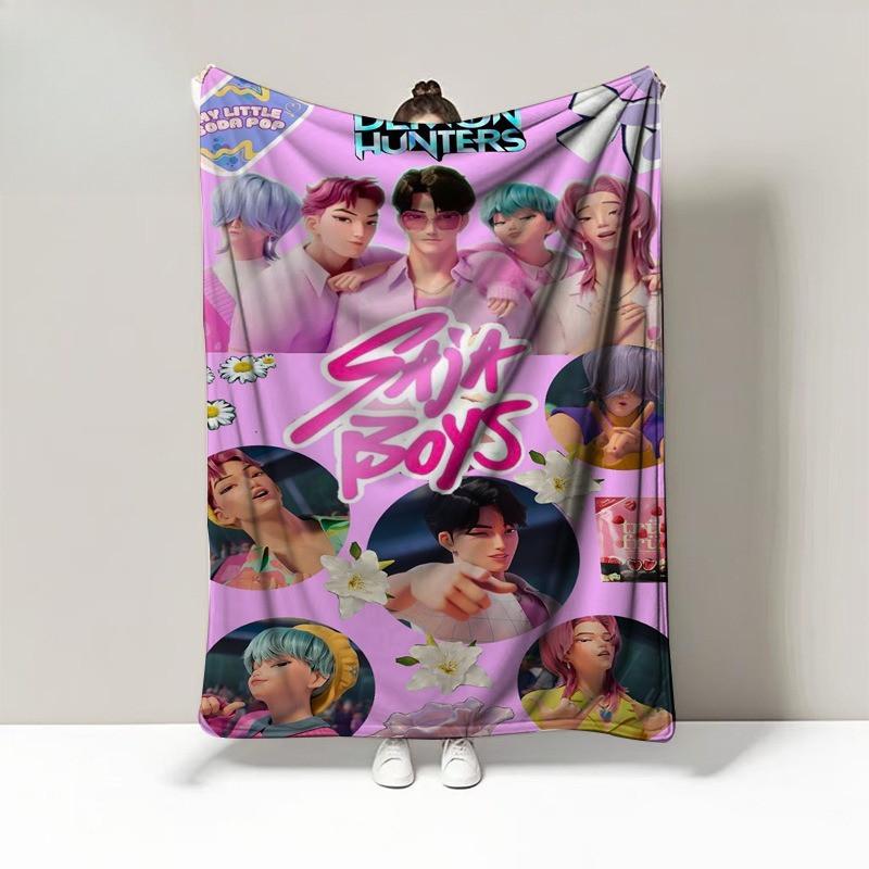 Sajaboys Kpop Printing Blanket for Home Fleece Plush Hunters Flannel Blankets