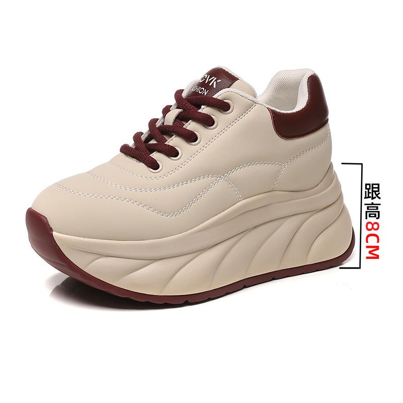 

Bread shoes platform white shoes 2025 autumn and winter new versatile height increase soft sole sports casual flat women s shoes 40