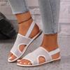 Large Size Mesh One-Word Belt Hollow Cool Slippers Summer New Flat Bottom Round Head Beach Women'S Shoes