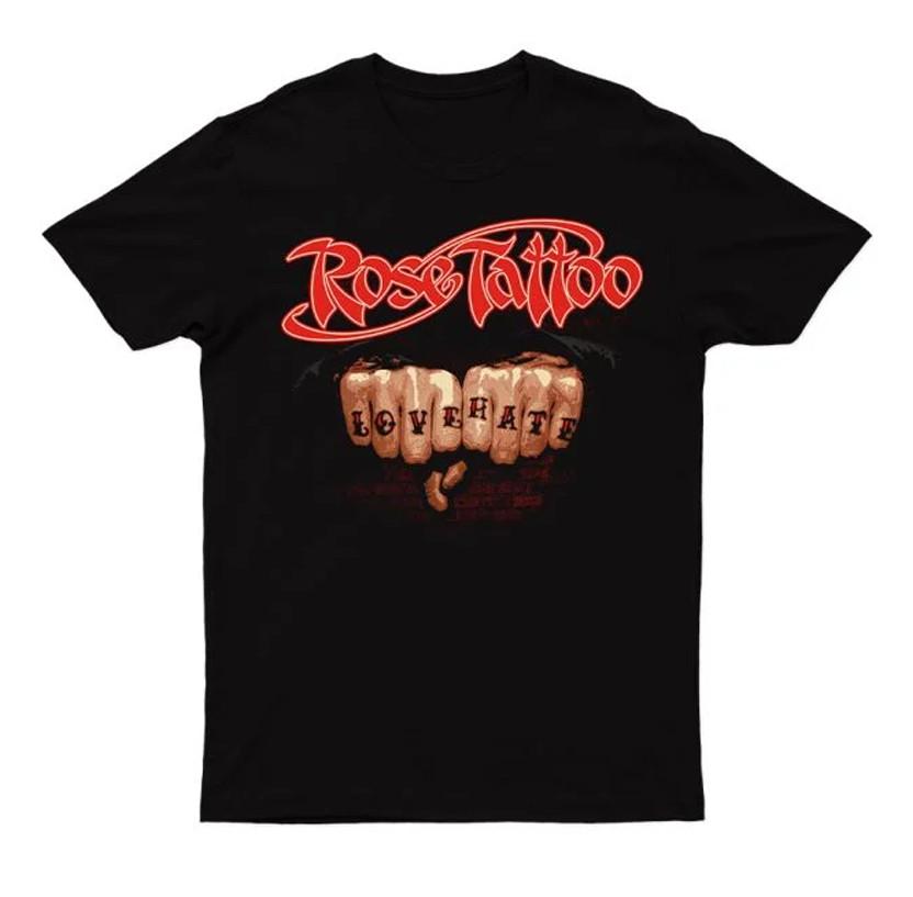 Rose Tattoo rock band Love Hate Black Unisex All Sizes S5Xl Tshirt 1U1124 Unisex T-Shirt L