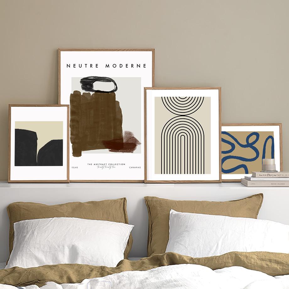 Abstract Geometry Curve Striped Girl Posters And Prints Wall Art Canvas Painting For Living Room Scandinavian Decorative Picture