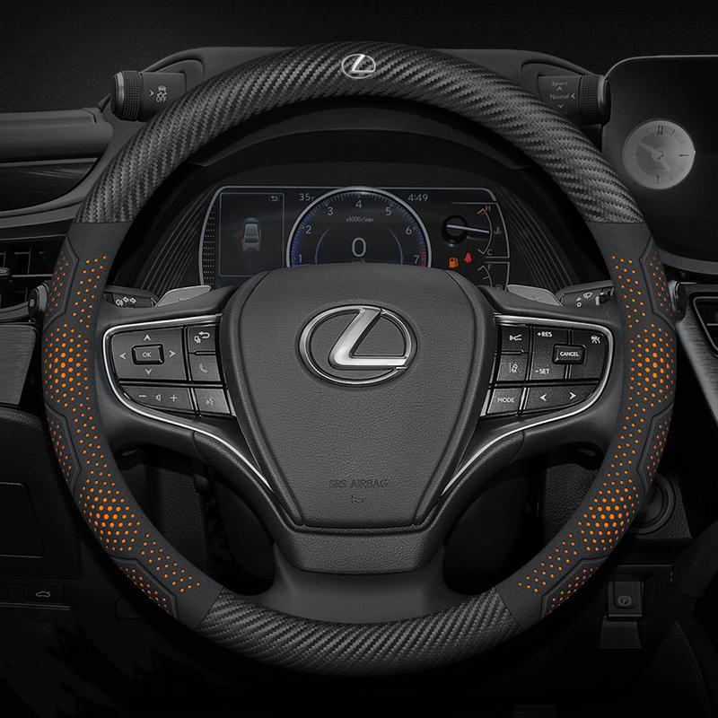 Car Carbon Fiber Leather Steering Wheel Cover For Lexus F Sport RX300 LS500h GS300 IS300 CT200h NX300 UX300 LX570 ES200 ES300 HS