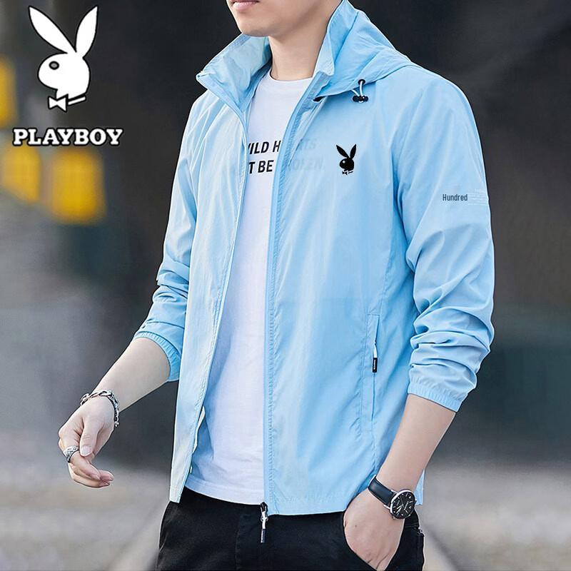 

PLAYBOY Men s Detachable Hood Ice-Feel Sun Protection Jacket XL