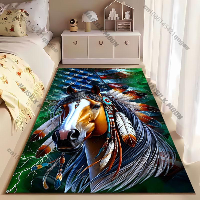 Horse Spirit Pride and Strength Carpet Yoga Living Room Room Decor Children's Crawling Mat Doormat Area Rug Games Mat