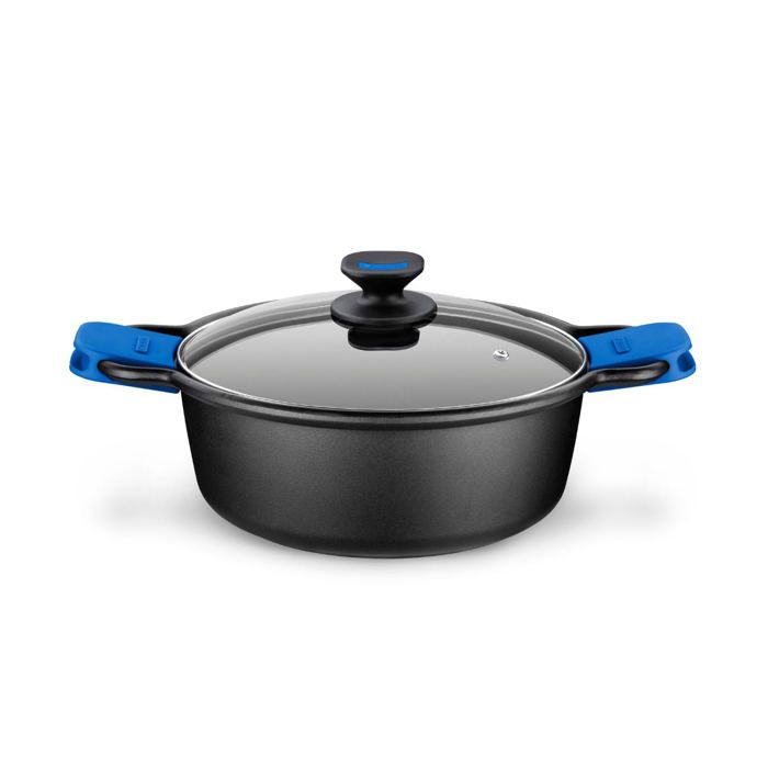 MONIX Solid+ | Faitout Haut 24 Cm, Fonte D'Aluminium Avec Antiadhésif Innovations Sans PFOA, Compatible Toutes Sources De Chaleur
