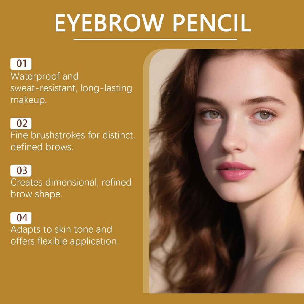 Zephoco Dark Brown Color-Changing Dual-Ended Eyebrow Pencil for Smooth, Three-Dimensional Brows