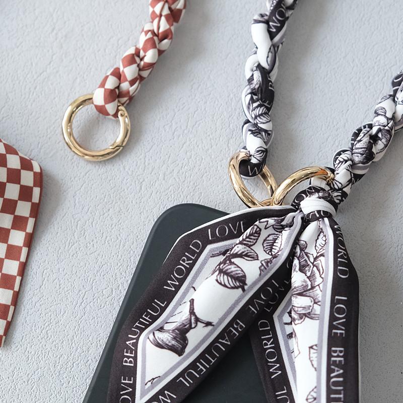 Nueva Moda Primavera Bolso de Mano de Mujer Parte de Accesorios Cadenas Desmontables Reemplazo Correa de Seda con Estampado Floral Mujeres DIY Asas de Cadena para Bolso