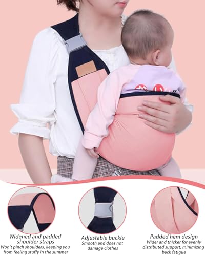 Baby Carrier, Ergonomic Infant Carrier for Newborn to Toddler, Adjustable Hip Seat Sling, Breathable Cotton for Going Out