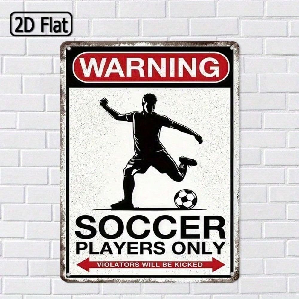 Metal Poster Football 8x12 Inch Flat Black Wall Art Garage Decor