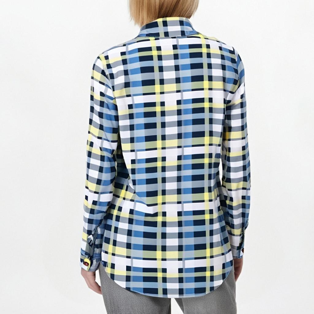 Women's Fashion Casual Long Sleeve Plaid With Pocket Button Cardigan Jacket