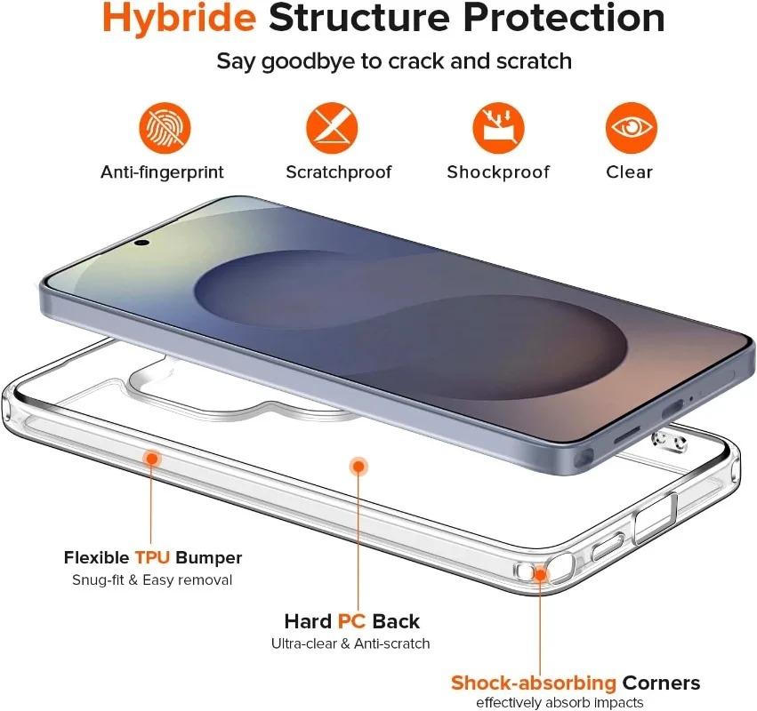 Crystal Clear Transparent TPU Phone Case for Samsung Galaxy S26 S26Plus S26Ultra Soft TPU/Hard PC Protective Cases Accessories