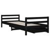 Children s Bed with Drawers Black 80x200 cm Solid Pine Wood