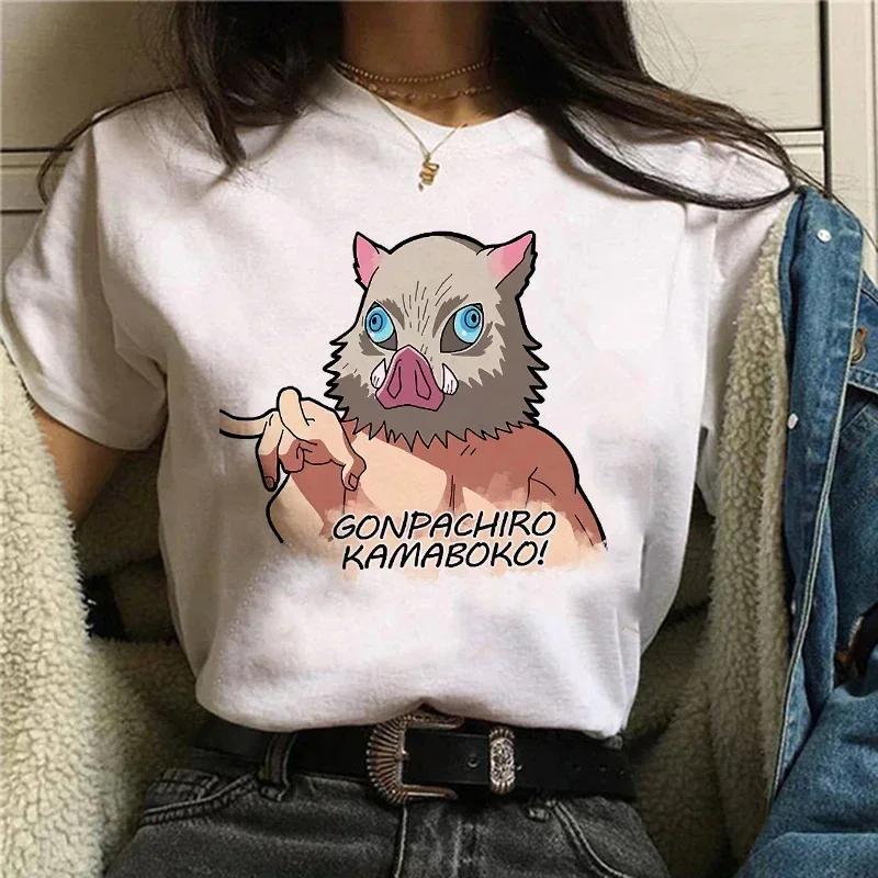 Demon Slayer T Shirt Women Tshirt Female Tanjirou Kamado Graphic Tee Shirt Japanese Anime Manga T-shirt Streetwear Tops Tees