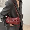 Stylish Faux Leather Underarm Bag for Women,Cool Punk with Metal Eyelets Shoulder Purse,Trendy Purse for Daily Crossbody Bag