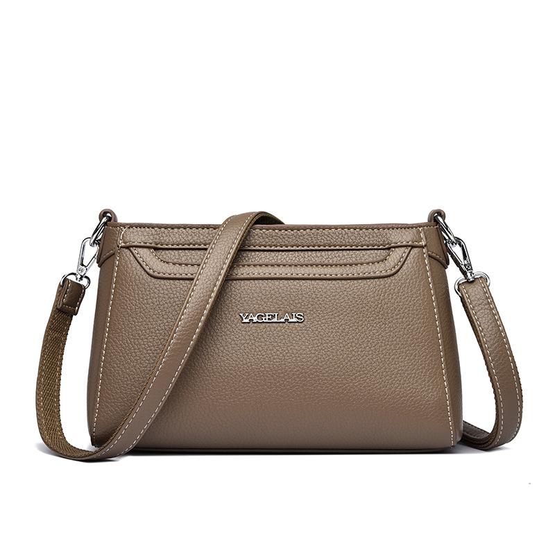 

Повседневная и модная горизонтальная сумка-кроссбоди через плечо большой вместимости, маленькая квадратная сумка с узором личи серый