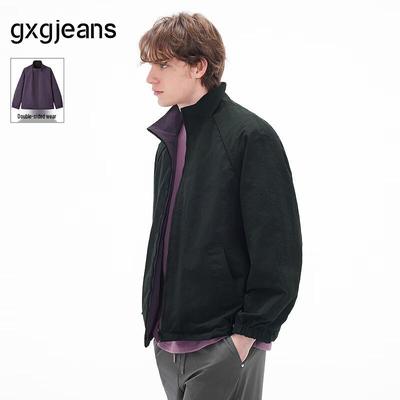 GXGJeans Men's Reversible Casual Stand-Collar Jacket