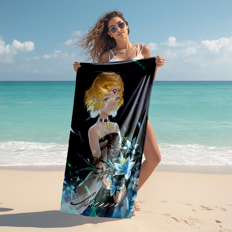 Personalized customized proof beach towel with The Legend of Zelda Breath of the Wild pattern - soft, absorbent,quick-drying,perfect swimming,camping&